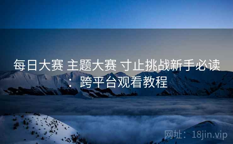 每日大赛 主题大赛 寸止挑战新手必读：跨平台观看教程